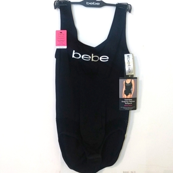 BEBE BLACK SEAMLESS CONTOUR SHAPING MEDIUM CONTROL FASHION BODYSUIT SIZE XL NWT - Picture 2 of 8